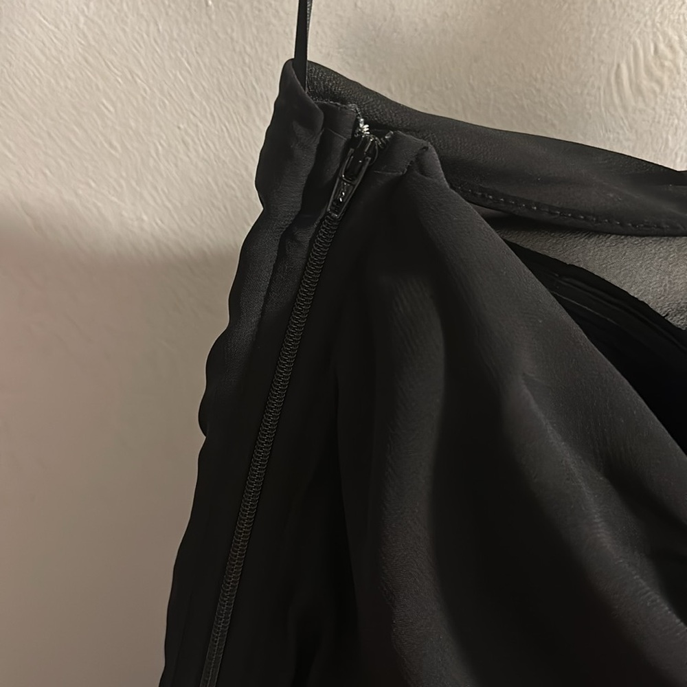 Birdy grey black chiffon dress size large - Picture 4 of 5
